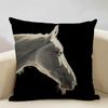 Funda de Cojín Animal Caballo Hermoso Patrón de Caballo Funda de Almohada para Sofá Decoración Artística para Sala de Estar en Casa Funda de Cojín 45x45cm Lino