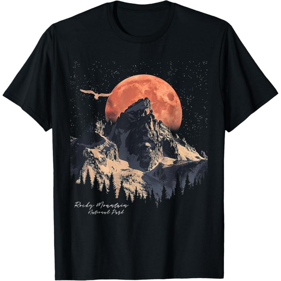 

Rocky Mountain - US National Park Vintage Men Women Retro T-Shirt XXXXXL чорний