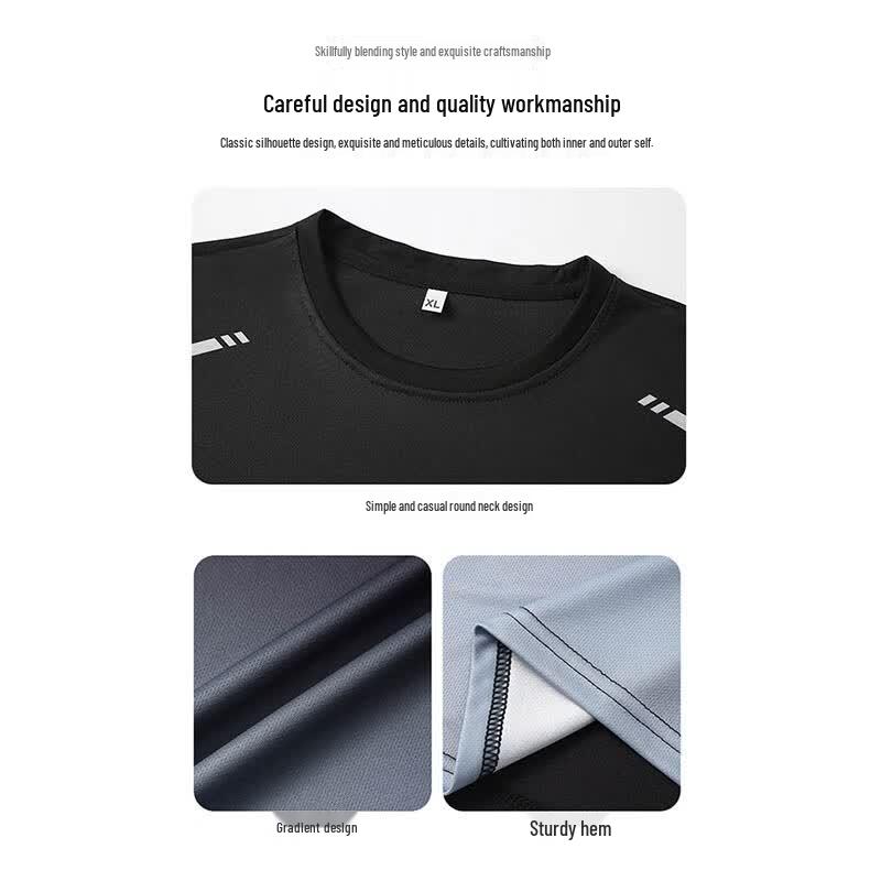 Delhui Men's Lightweight Breathable Crew Neck T-Shirt
