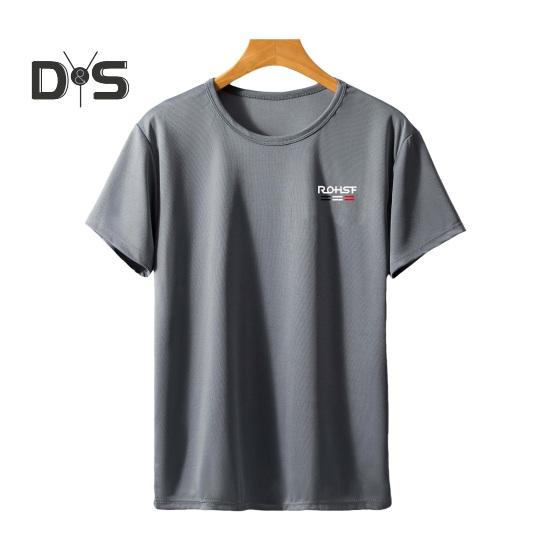 Summer Men Top Ice Silk Quick-drying Short Sleeves O Neck Loose Solid Color Thin Breathable Elastic Casual Pullover Daily Sport Top