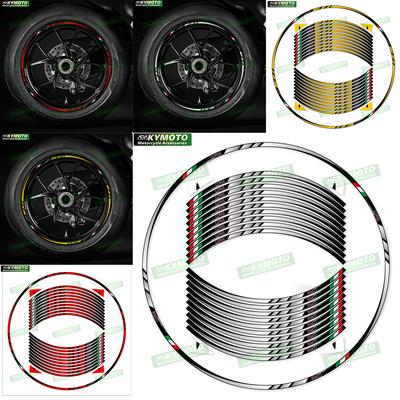 For V4 848 1098 1198 899 1199 1299 Reflective Motorcycle Accessories 17 Inch Front and Rear Wheel Decals Wheel Stripe Stickers