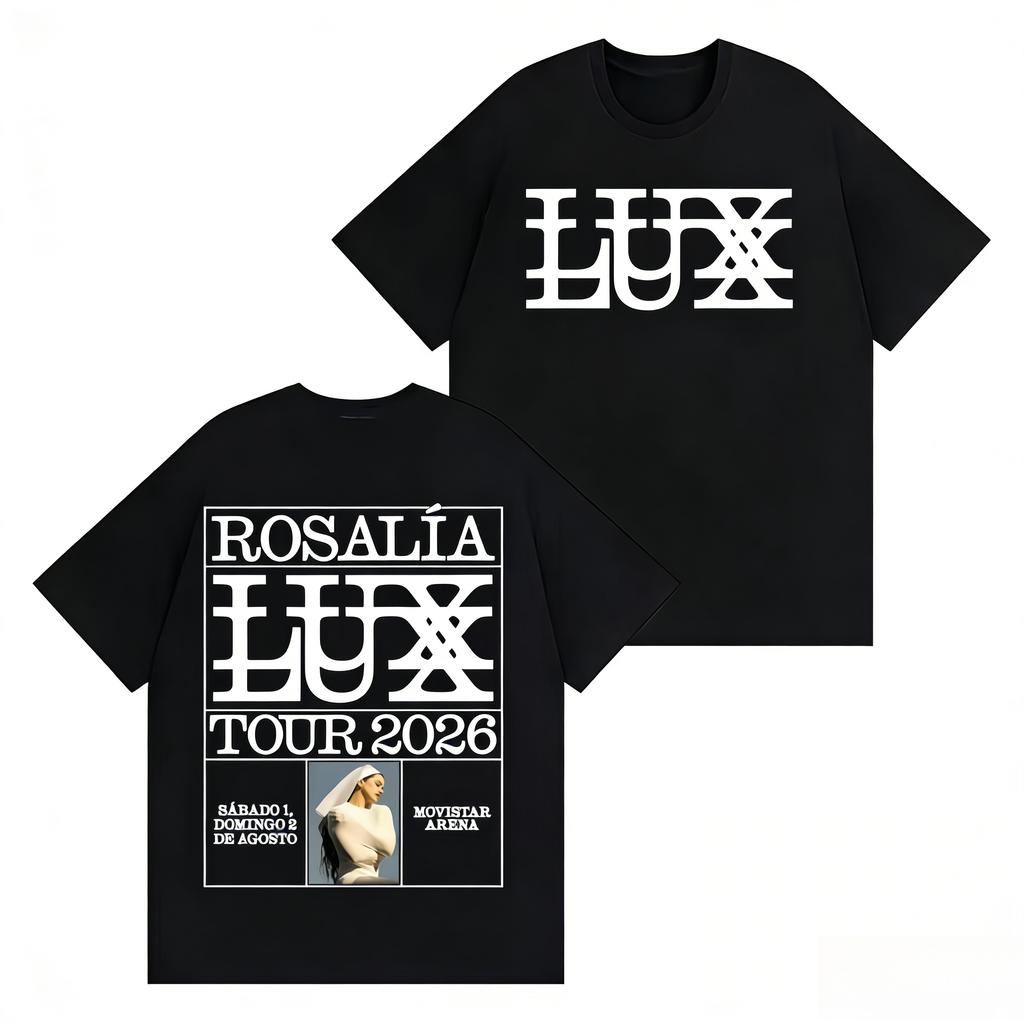 Rosalía Rosalia LUX Album Tour 2026 Graphic 100Cotton Unisex Shirt Y2k Hip Hop Style Summer Unisexs Short Sleeve Tshirt Fan Gift