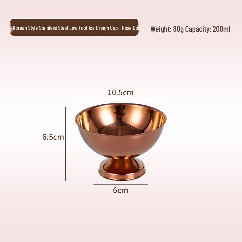 Korean Style 304 Stainless Steel Ice Cream Cup – Tall Stem Champagne Dessert Bowl