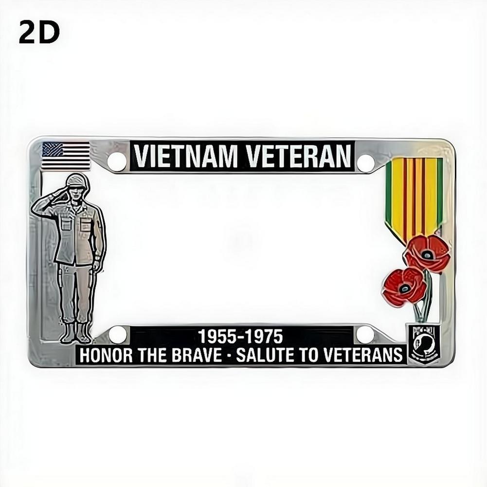 250th Anniversary Commemorative License Plate Frame High-quality Vietnam Veteran Salute Mental License Plate Decorative Frame License Plate Covers