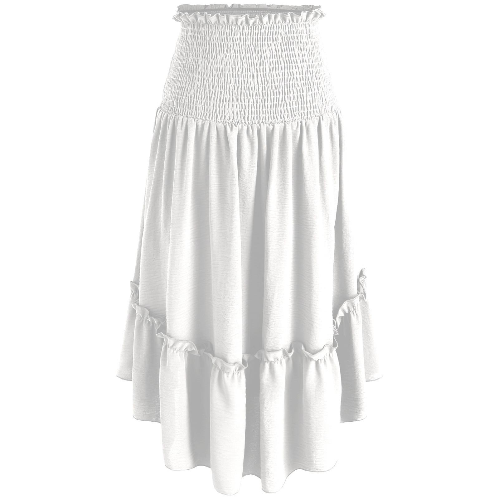 

Жіноча ретро спідниця з рюшами на талії, ретро жіноча спідниця, вільна спідниця S білий