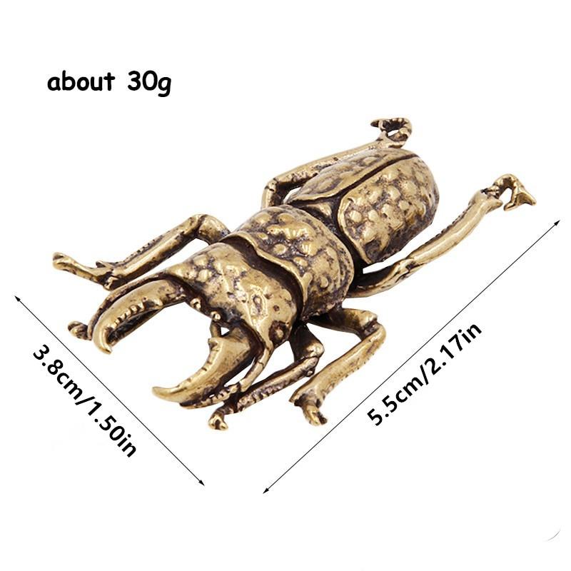 Античная бронза 5 стилей Жуки Миниатюрные фигурки Настольные украшения Чистая латунь Насекомое Чайные питомцы Орнамент Домашний декор Аксессуар