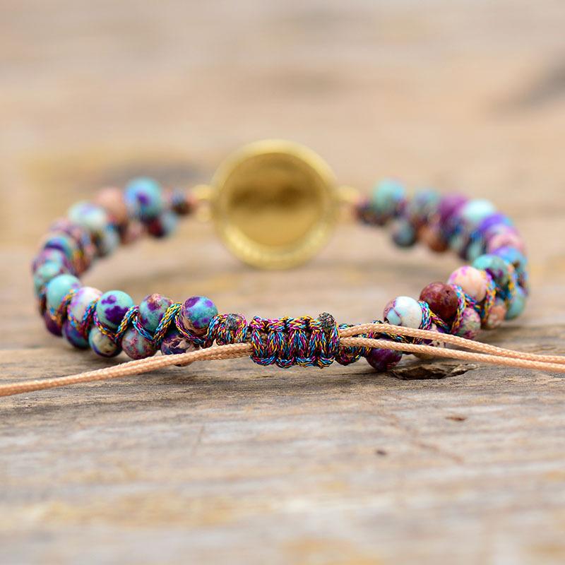 BLINGBAY Women's Bracelet New Purple Emperor Stone Opal Double Hand-woven Friendship Bracelet Adjustable Bracelet Girls Party Birthday Jewelry Gift