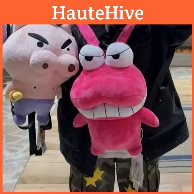 Shinchan Crayon Buriburizaemon Waniyama San Cute Plush Backpack Handbag Doll