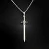 Gothic Sword Pendant, Cross Chain, Dark Style Necklace, Stainless Steel Chain for Men and Women