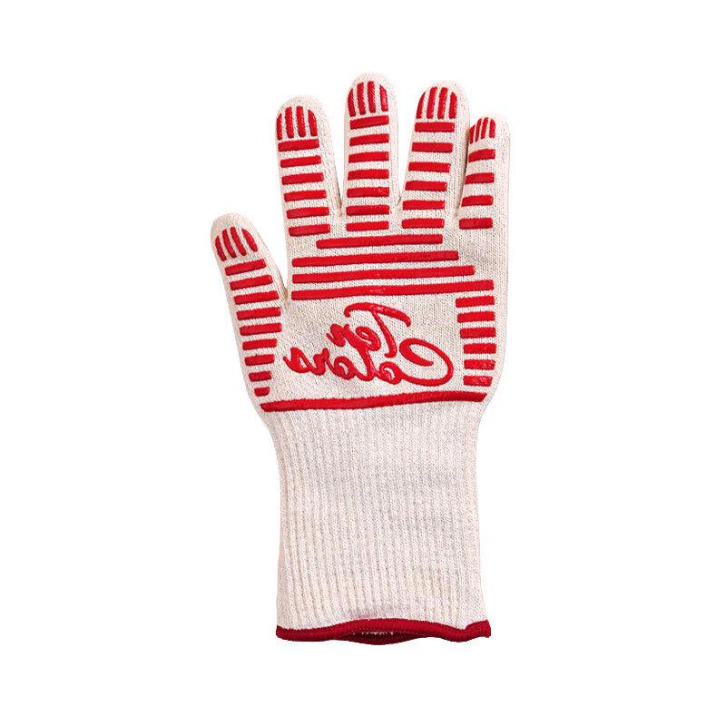 Red Extended Heat-Resistant Oven Mitt