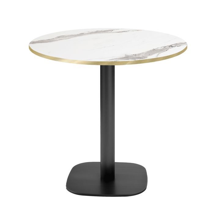 Table ronde - Round marbre blanc - Ø 70 cm - Hauteur 75 cm - Style contemporain