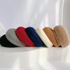 Women French Art Retro Wool Felt Beanie Beret Hat - Warm Winter Solid Colors Cap for Female