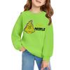 Kids' Long Sleeve Loose Pullover Letter Printed Round Neck Sweatshirt