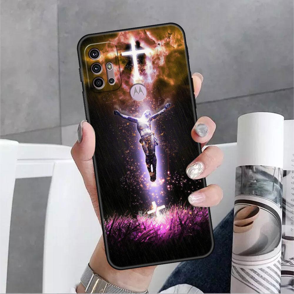 Hülle für Motorola G30 G60 G9 Play One Fusion Plus Edge 20 G8 Power Lite G22 G50 G200 G51 G71 G31 Telefonhülle Jesus Mein Gott Funda