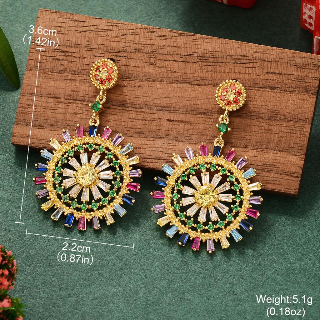 Christmas element earrings, star color zirconium autumn and winter light luxury new products, fashion temperament, fringed love studs