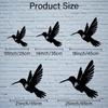 1pc 2D Flat Black Hummingbird Metal Wall Art, Indoor/Outdoor Nature Decor
