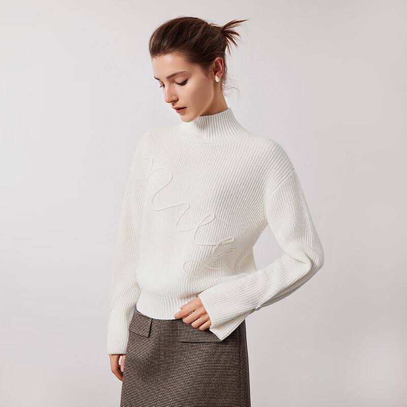 Navigare Women's 100% Wool Mock Neck Sweater