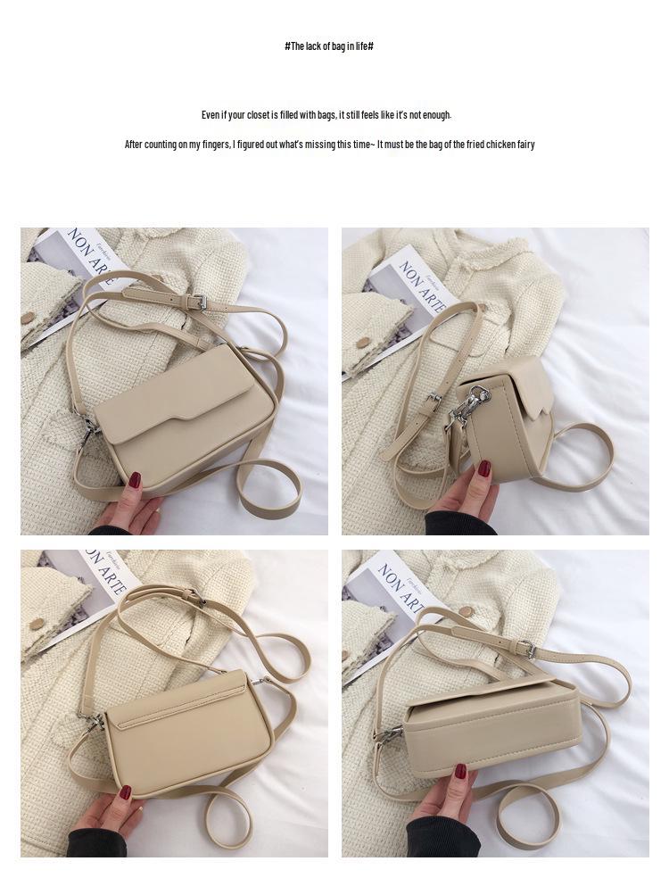 2024 Women's Korean Retro Small Square Crossbody Bag - Versatile Solid Color, Casual Single Shoulder Style
