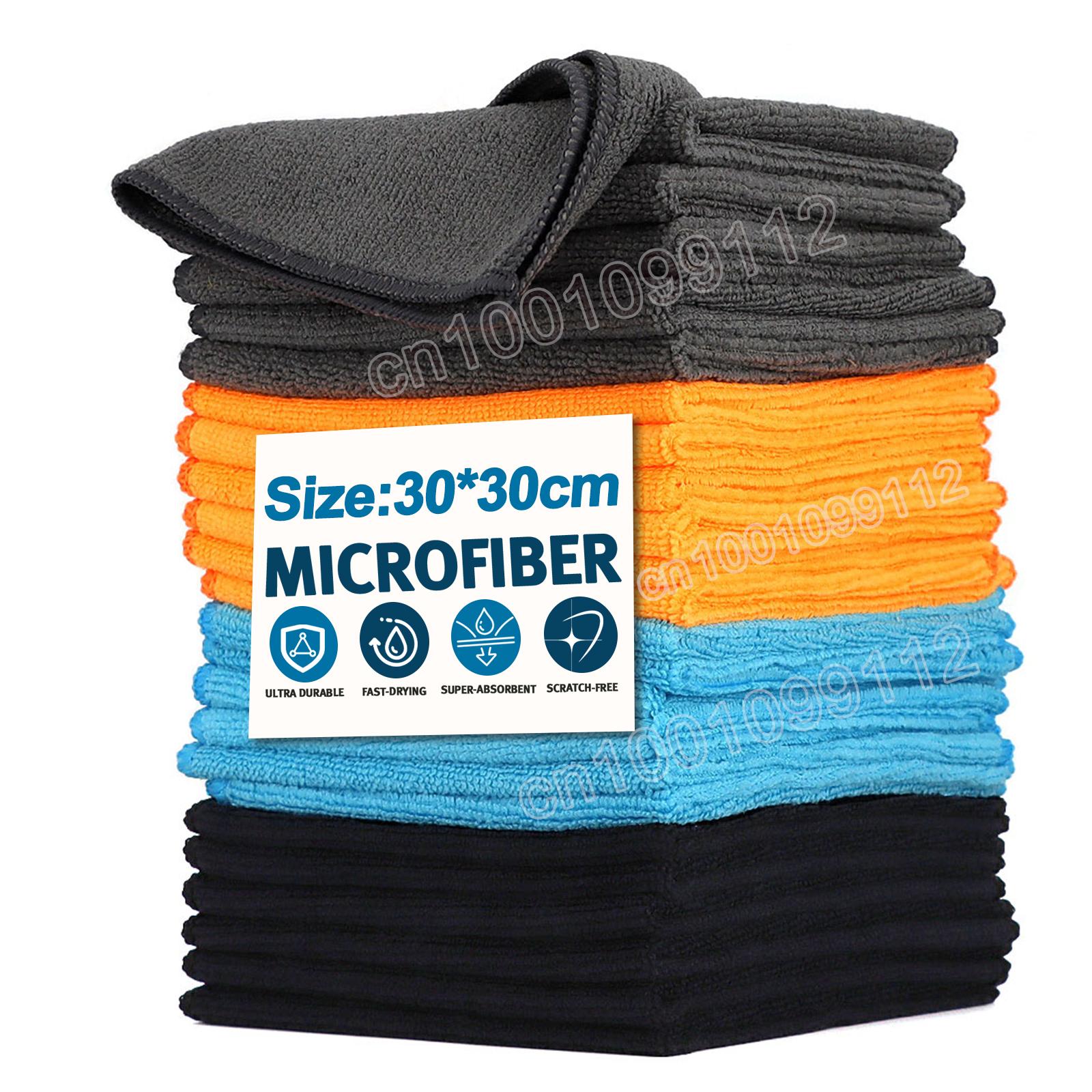 

4/12/20PCS Microfiber Cleaning Cloth Soft Absorbent Wash Dishcloth Reusable Window Car Clean Towel Household Cleaning Rags 4PCS