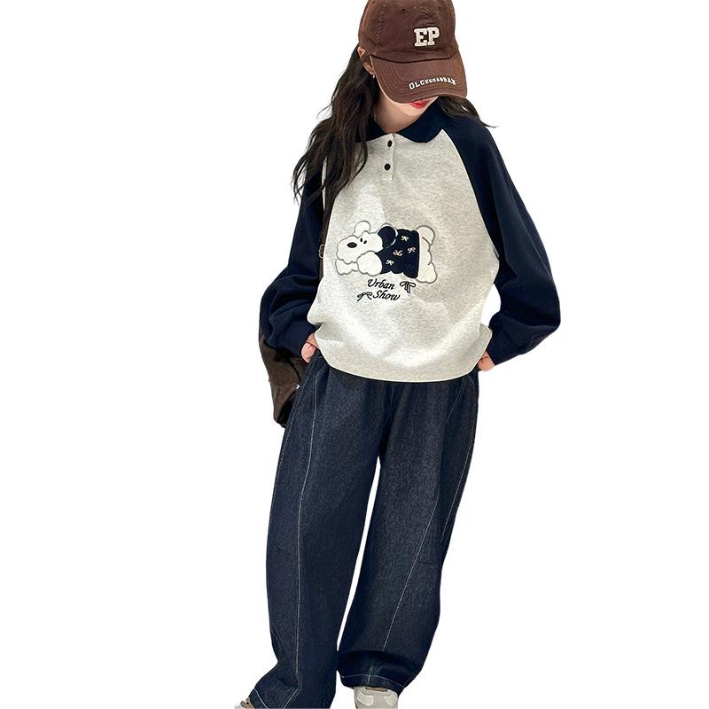 

Winter 2025: Girls Warm Fleece Puppy Sweatshirt & Casual Pants Set 120 cm