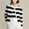 Polo Ralph Lauren Ss23 Gestreifte einreihige Strickjacke mit langen Ärmeln für Damen Strickjacken Schwarz WMPOSWENDW20141-999