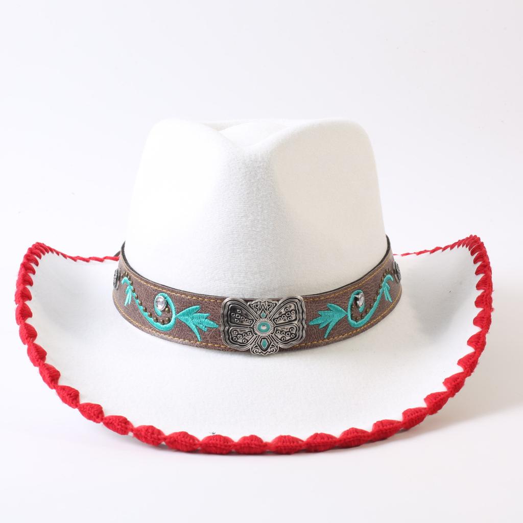 Popular European and American Classic Retro Western Cowboy Hats, Men's and Women's Fashion High-end Peach Heart Top Hats
