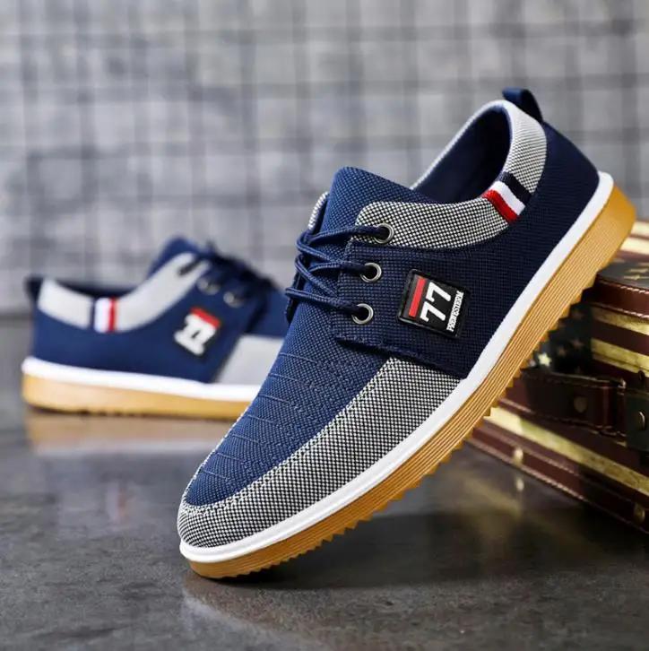 New Men's Canvas Shoes Lightweight Sports Shoes Casual Mesh Breathable Vulcanized Shoes Classic Fashion Lace Up Work Shoes