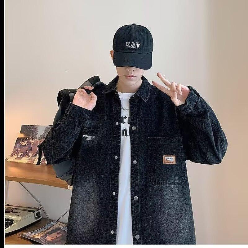 2026 Mens Vintage Denim Jacket Set Streetwear Trendy Slim Fit Casual Outfit