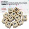 Šestistranné kostky Křížovkářská hra 12 kostek Písmena Sada Slovní hry Kreativní hra Kostky s anglickými písmeny s