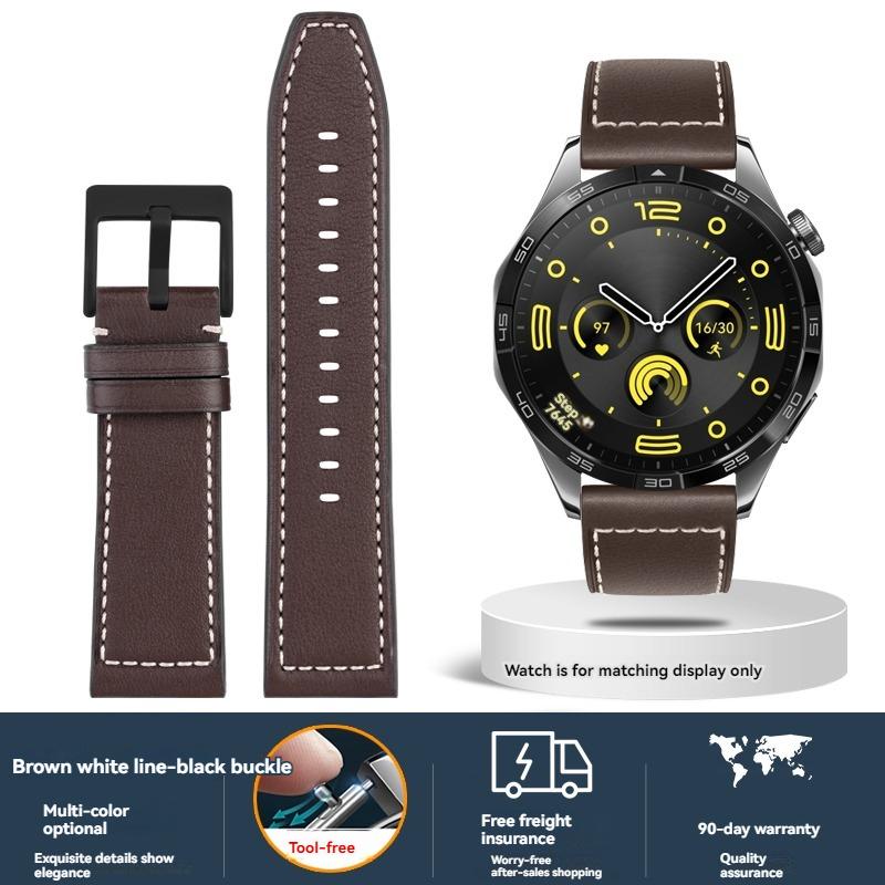 For New Huawei GT5 Strap GT5 Pro Soft Cowhide Watchband Smart Sports WATCH GT5 Ultimate Replacement Wristband Accessory 46mm