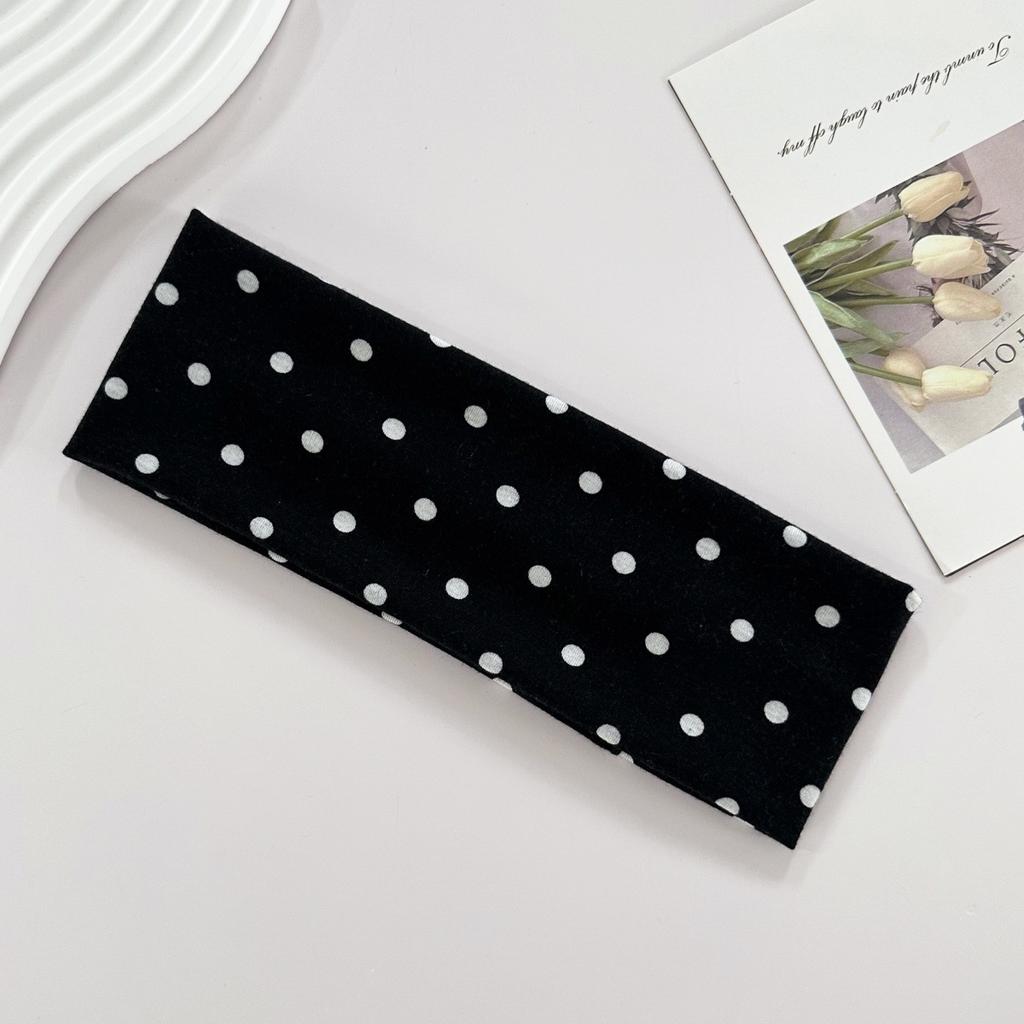 Dot Pattern Yoga Elastic Hair Band, Fashionable Makeup Headband Hair Accessory, Sports and Fitness Sweat-absorbing Headscarf