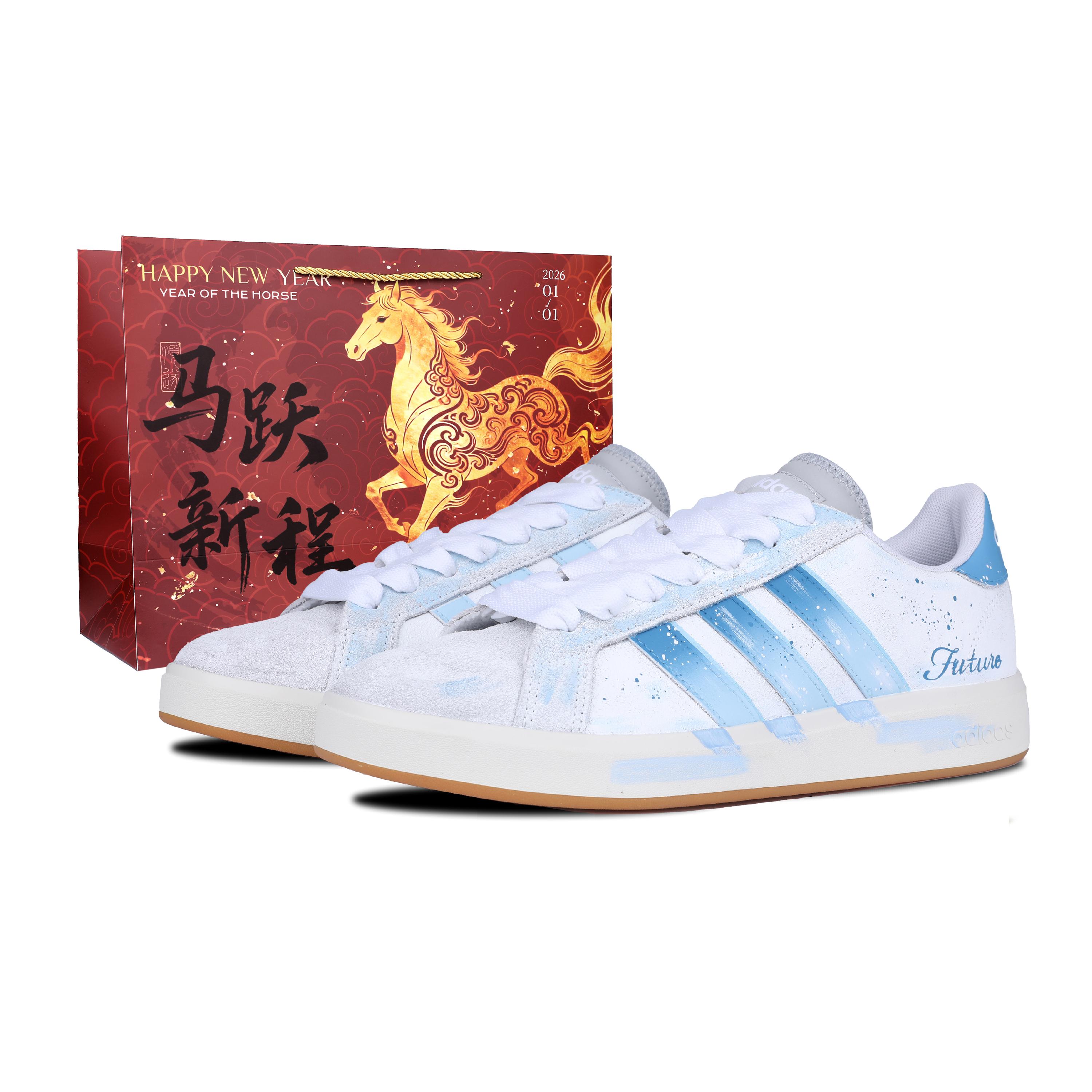 

Adidas Grand Court Base 00-х Літні Мальовані Замшеві Стійкі до Стирання Нековзкі Низькі Скейтбордичні Кросівки Унісекс IH6185(Команда28-) 41⅓