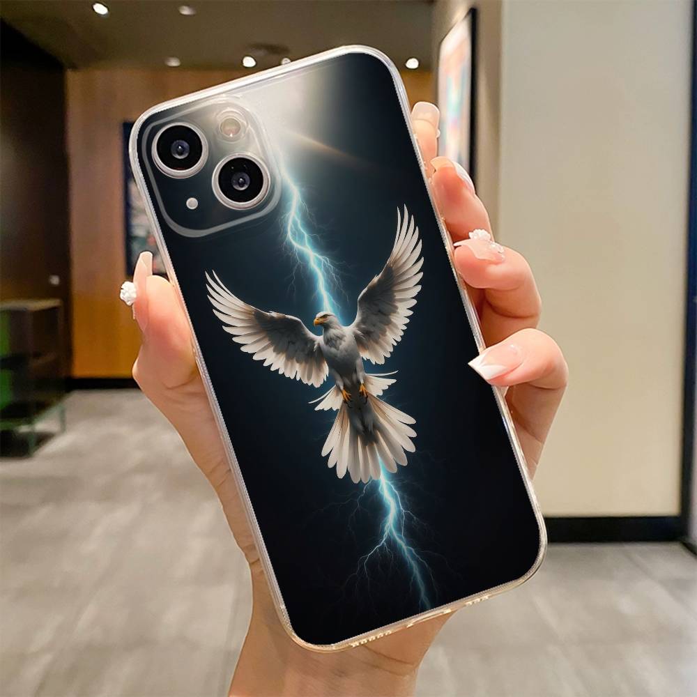 Eagle Cool Animal Phone Case For iPhone 17 16e 16 15 14 13 12 11mini Pro Max X XR XSMAX 8 7 Air Plus Soft Cover