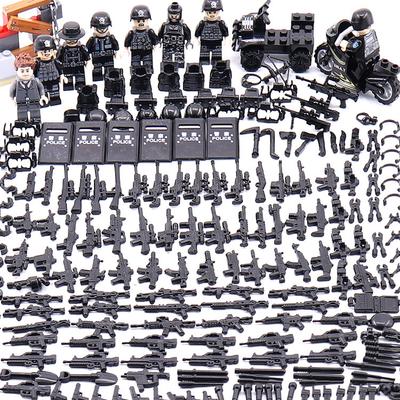 8 pièces JY110 Black Panther Commando accessoires d'armes militaires petits blocs de construction à granulés jouet