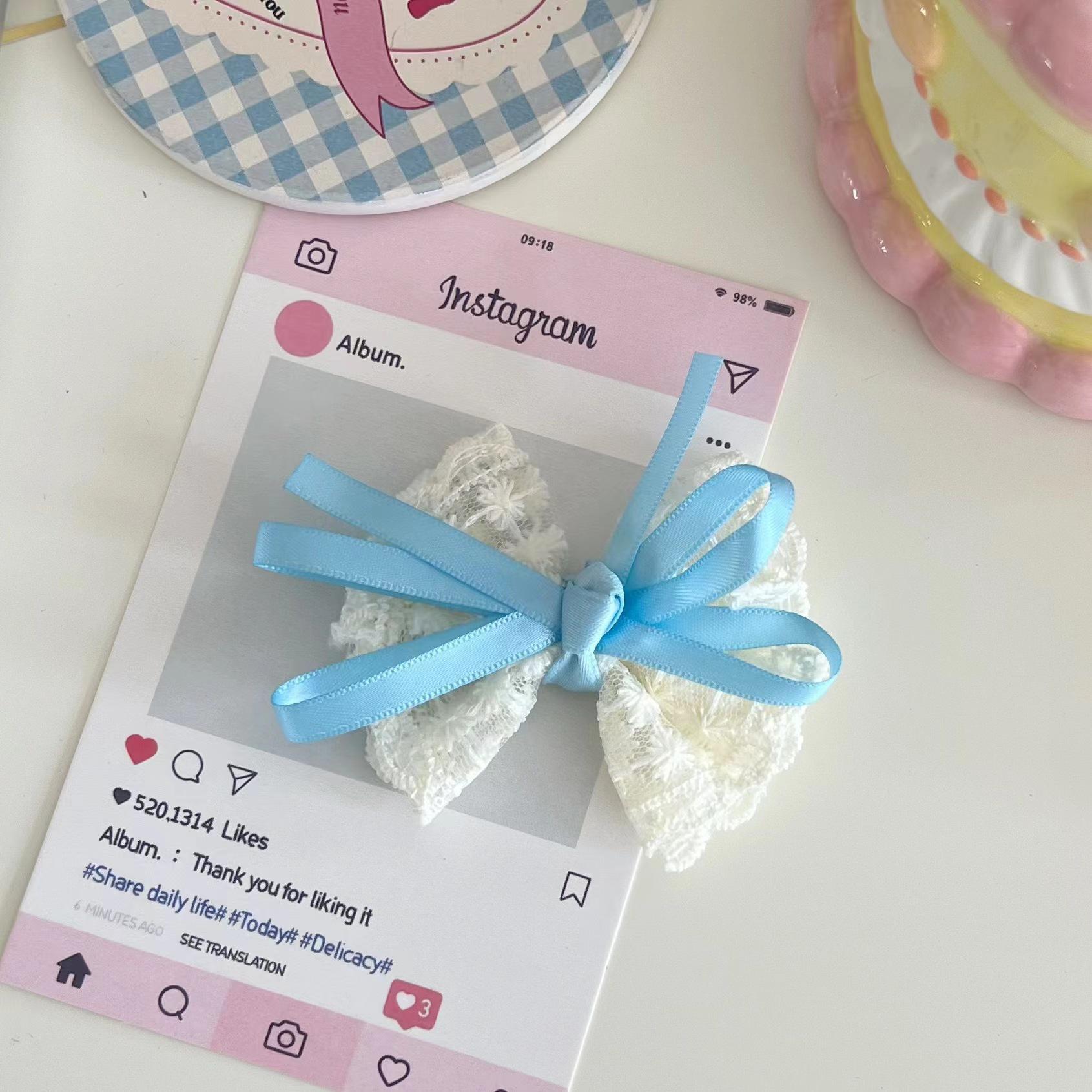 

Lace Bow Hair Clip with Flowing Collar Tie for Lolita Style