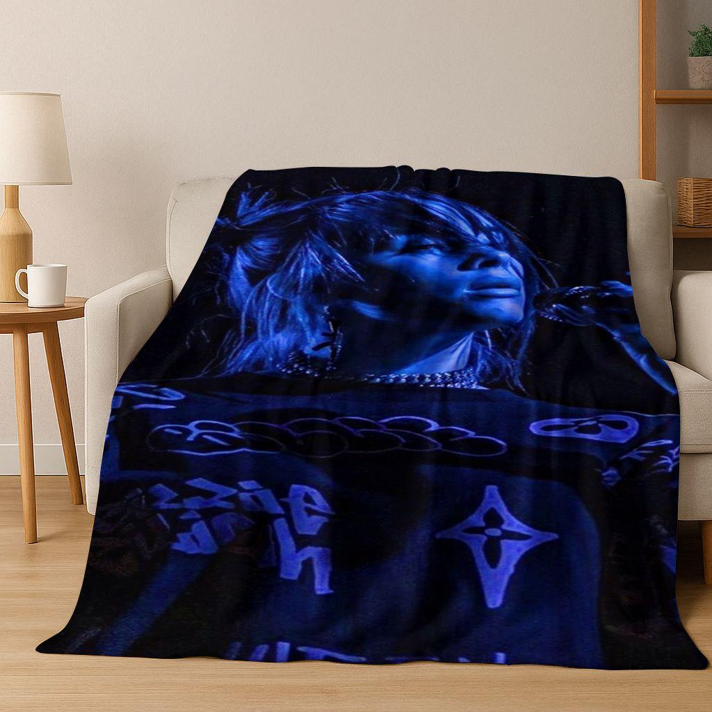 Hit Me Hard and Soft Billie Eilish Flannel Blanket Soft Warm Throw Blanket for Bed Bedroom Room Living Room Christmas Gift Kids