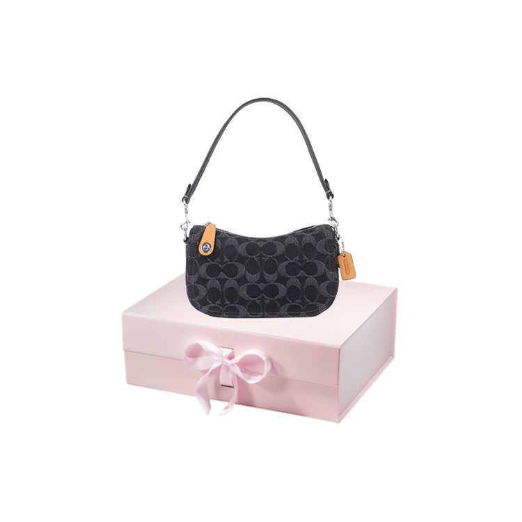 Coach Swinger 20 Klassische Monogramm-Handtasche mit Reißverschluss und Kartenfächern Damenhandtaschen Schwarz CF113-LHDRJ