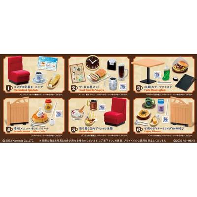 RE-MENT Coffee Komeda Coffee Shop BOX produkty, 6 druhů, 6 kusů