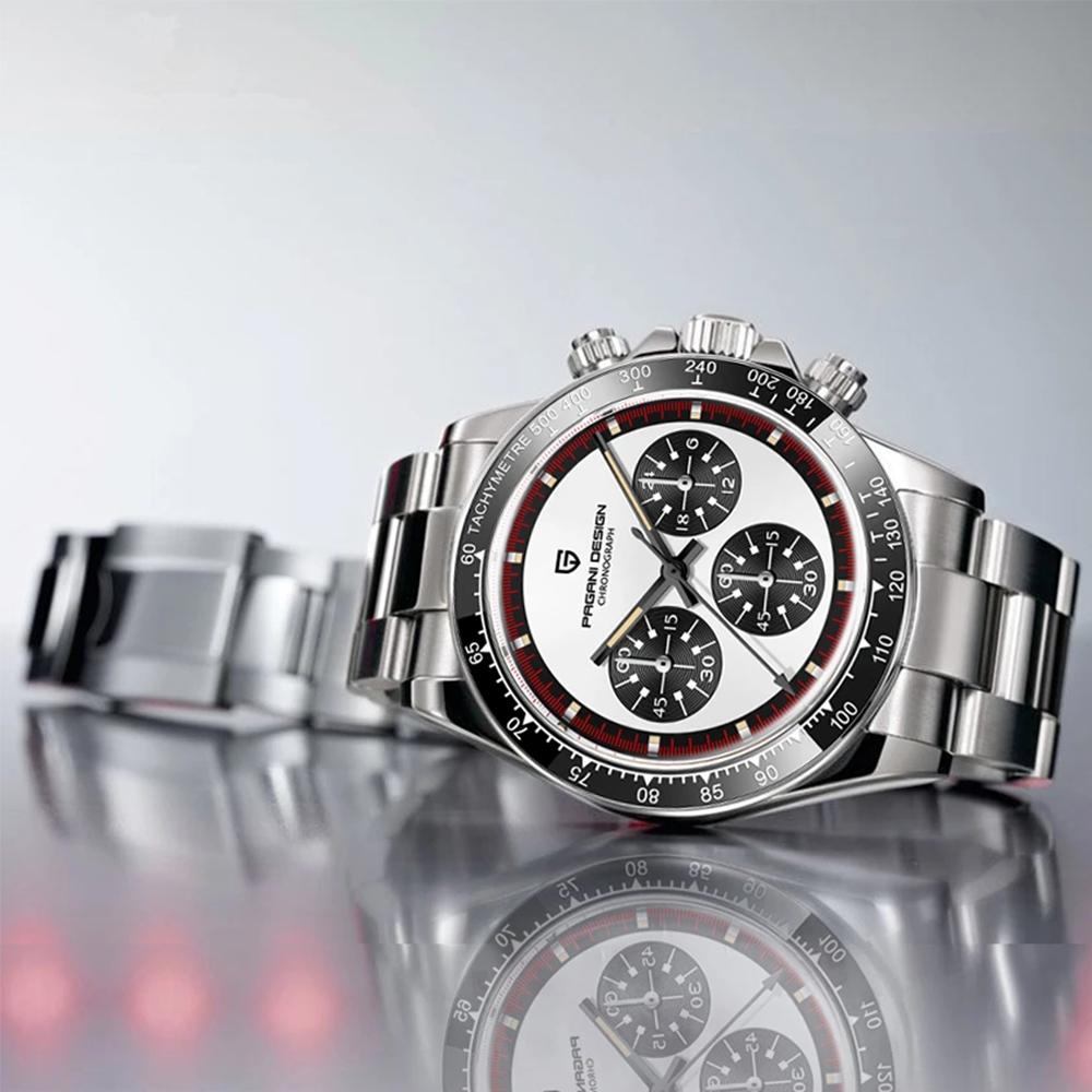 PAGANI DESIGN 39.5MM Quartz Men Watch Casual Business Multi Time Zone Stainless Steel Sapphire Glass Chronograph Watches for men