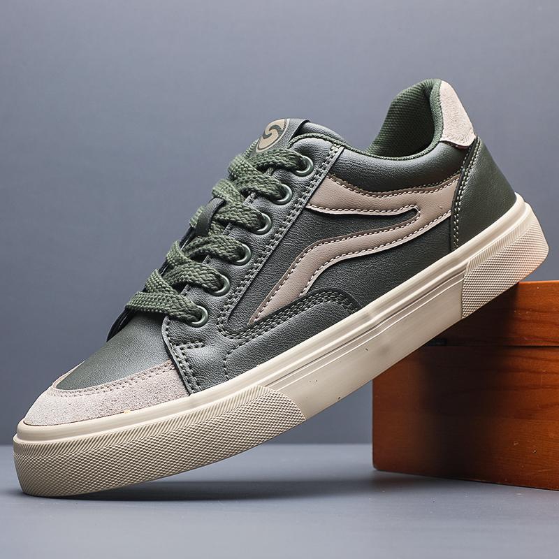 

Модная мужская повседневная обувь Классическая кожаная Модная мужская износостойкая обувь Кроссовки для мужчин Обувь для ходьбы Новая удобная обувь на плоской подошве Мужская SS25871 44 зелёный