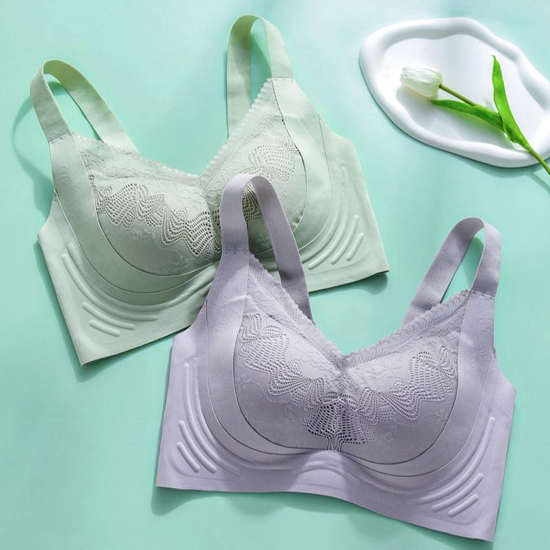 Plus-size Lingerie for Women Thin Close-in Lace-up Bra Seamless and Sexy Bra Push Up Bra