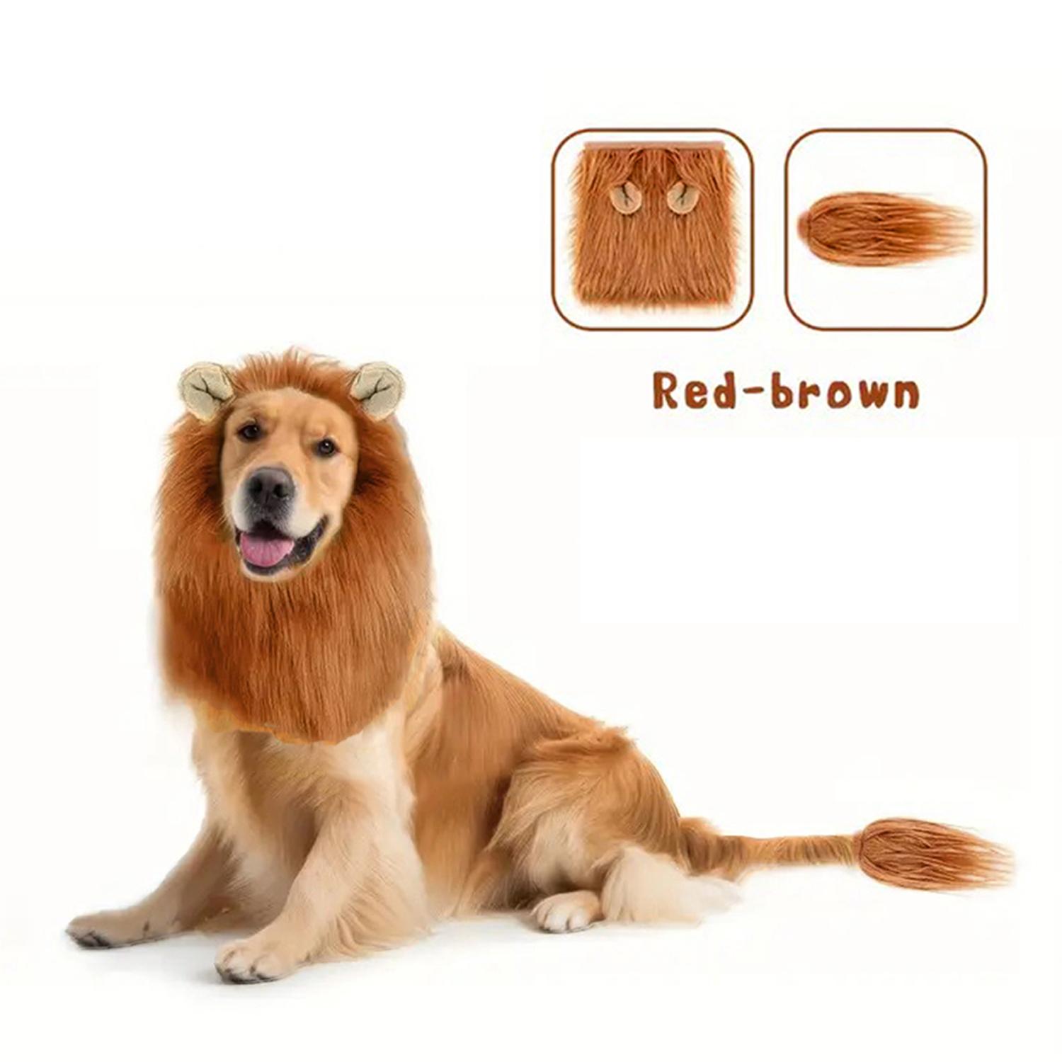 

Милая одежда для косплея домашних собак, реалистичный костюм для собаки с гривой льва и хвостом, набор для средних и больших собак, рождественские аксессуары для домашних животных S