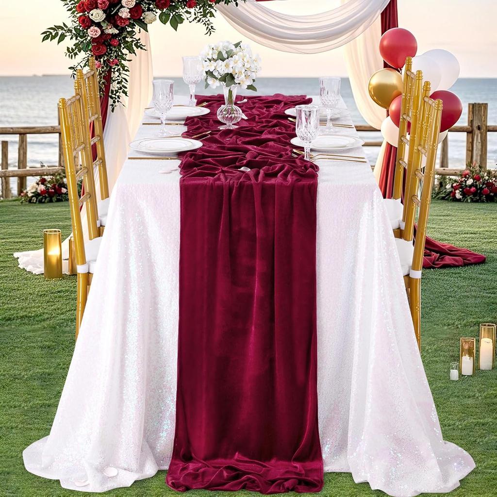 Luxurious Velvet Table Runner, Wedding Reception Baby Shower Decora, Soft Table Linen Overlay, WeddingTable Runner Room Decor