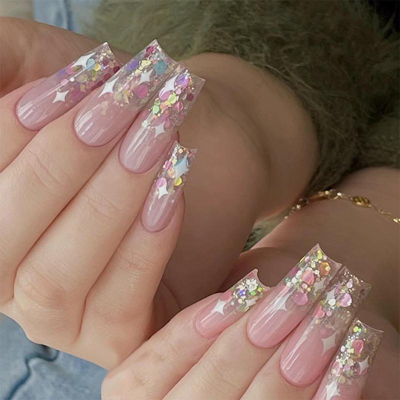 Glitter Sequin Mixed 12 Grids Star Heart Shape Colorful Nail Sequins For Sparkling Shaker Nail Art Flakies Paillette Manicure