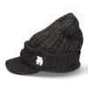Mozu Cable Visor Knit Cap with Black Brim, Adult,