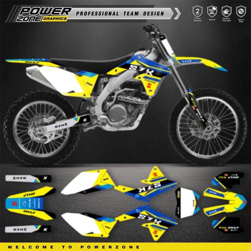 POWERZONE Custom  For SUZUKI RMZ450 2008-2017 RMZ Off road Motorcycle Stickers Customized Graphic Number Protection Kit 05