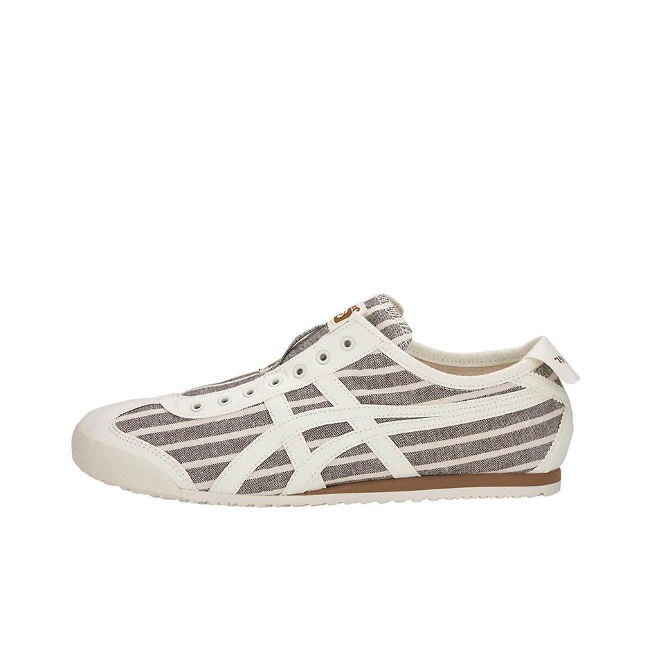 ONITSUKA TIGER Mexico 66 Slip-On Cream Brown Pinstripes Unisex Sneakers 1183A239-201