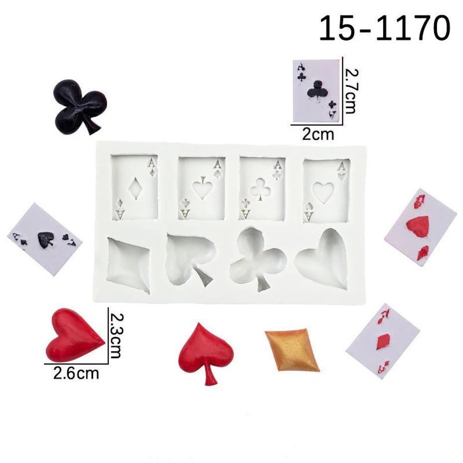 Poker Silicone Sugarcraft Mold Resin Tools Cupcake Baking Mould Fondant Cake Decorating Tools