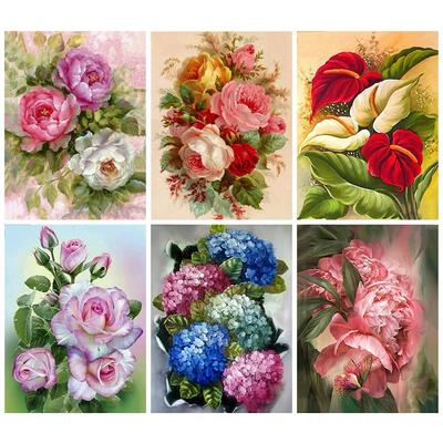 5d Diamond Painting Flower Birds Full Square/Round Diamond Embroidery Cross Stitch Peony Mosaic Needlework Home Decor Kits