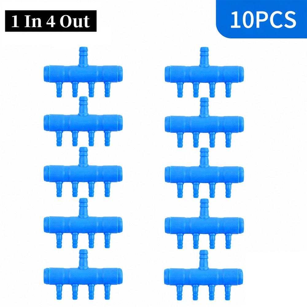 10Pcs Plastic Aquarium Air Splitter 4/5/8mm Oxygen Gas Diverter  for Fish Tank Air Pump Oxygenation